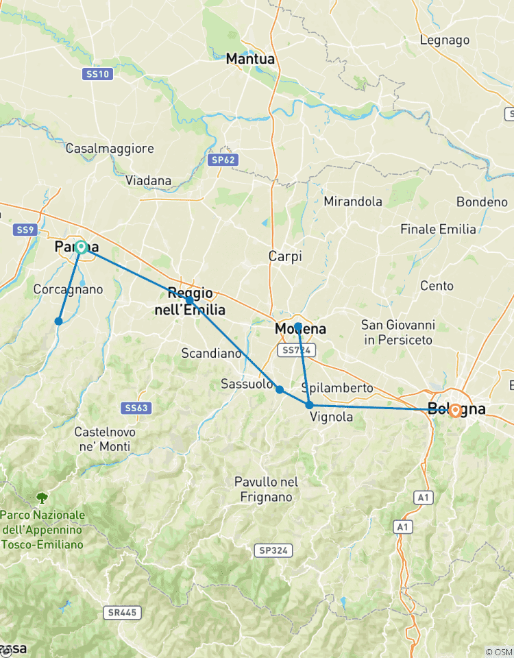 Circuito En bicicleta por las maravillas culinarias de Emilia-Romaña - Visita guiada