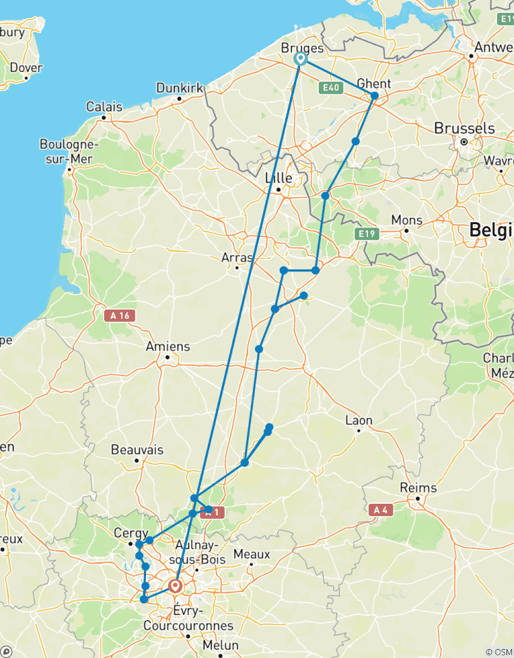Bruges - Brugge à Paris, Bike et; Barge en Belgique et en France circuit