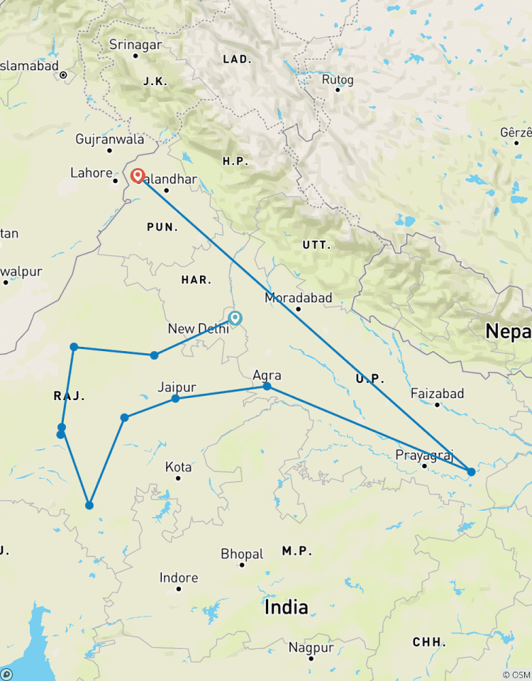 Circuito Del Rajastán Real a la espiritual Varanasi y Amritsar