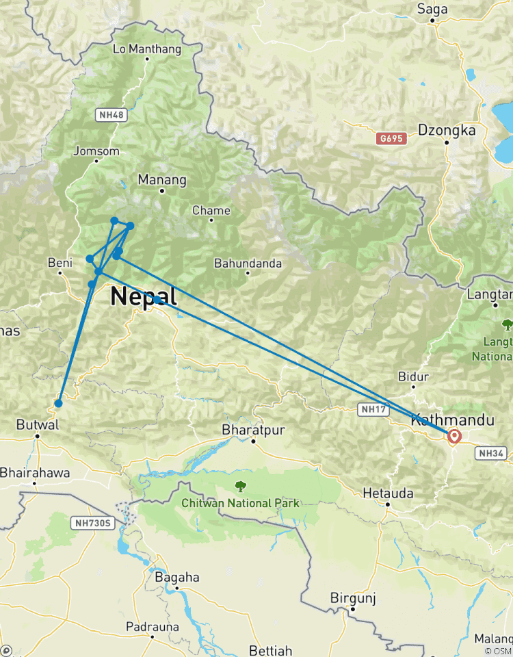 Circuito Excursionismo en campamento base del Annapurana
