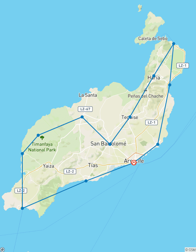 Lanzarote, Land of Volcanoes Self-Guided Cycling Tour Tour