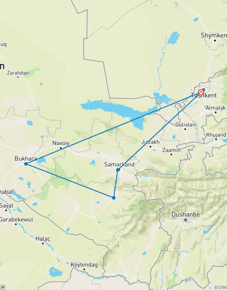 Circuito Circuito cultural de 7 días por Uzbekistán - de Tashkent a Bujará, Samarcanda y vuelta a Tashkent