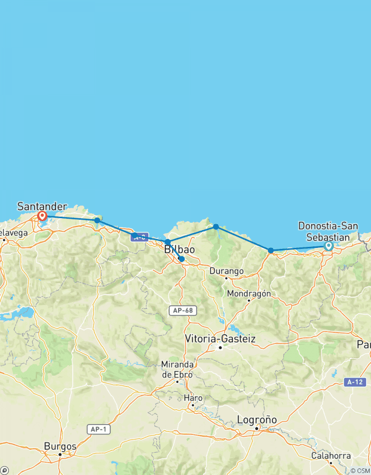 Northern Spain. San Sebastián to Santander. 7 Nights. Self-guided. Tour