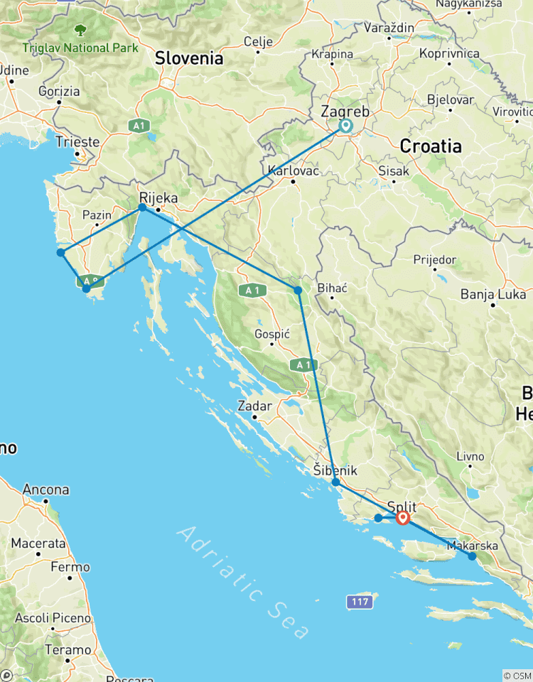 Klassiek Kroatië – van de hoofdstad tot de kust – 6 dagen-rondreis
