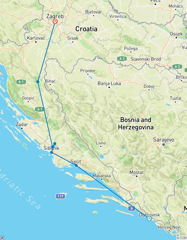 Het beste van Kroatië – van Dubrovnik naar Zagreb – 7 dagen-rondreis