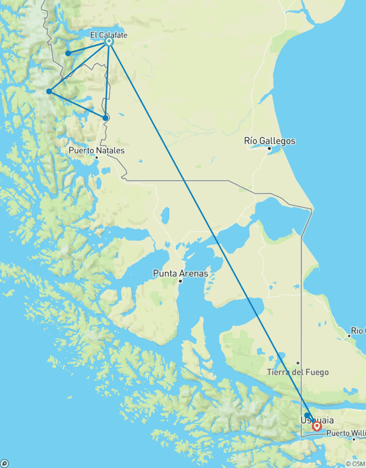 Het einde van de wereld. El Calafate en Ushuaia met de bus (8 dagen)-rondreis