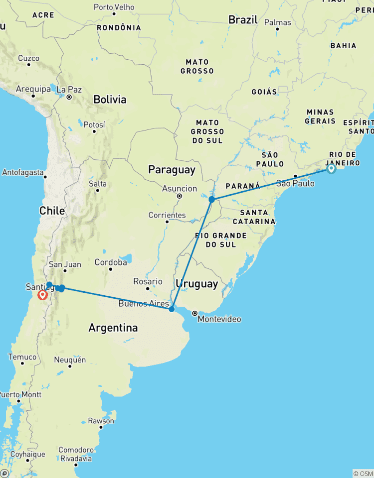 Rio de Janeiro nach Santiago de Chile - 17 Tage Rundreise