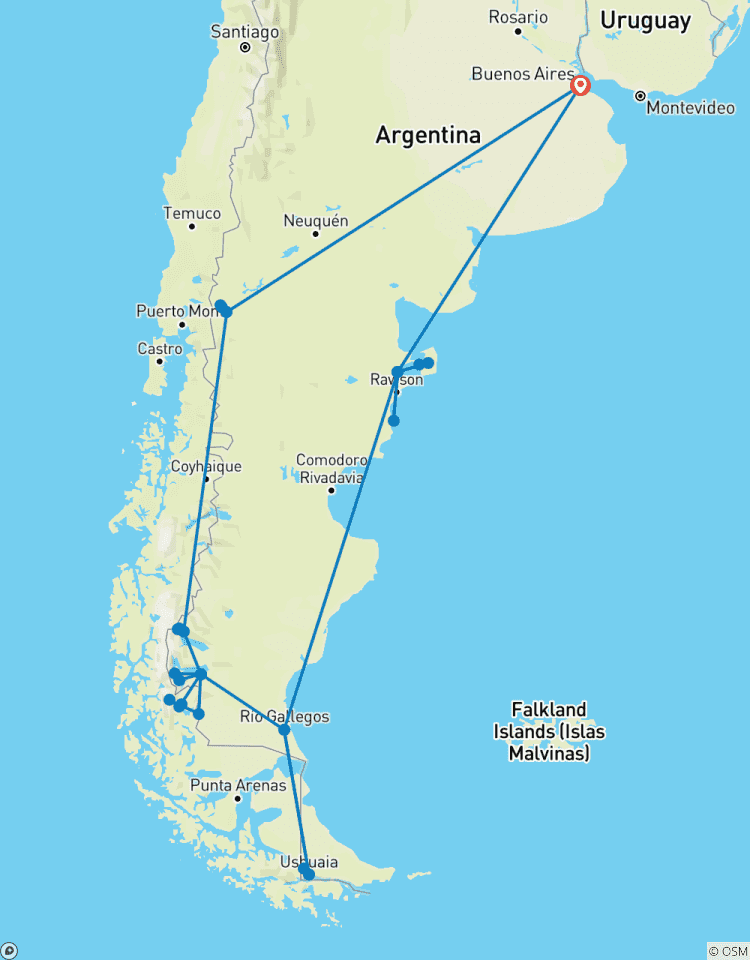 Circuito Aventura completa en la Patagonia (22 días)