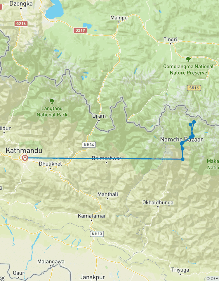 Circuito Senderismo al campamento base del Everest