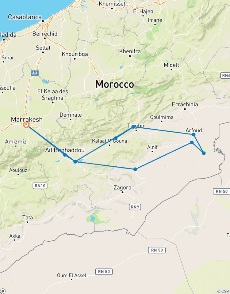 3 TAGE IN DER WÜSTE VON MERZOUGA AB MARRAKESCH Rundreise