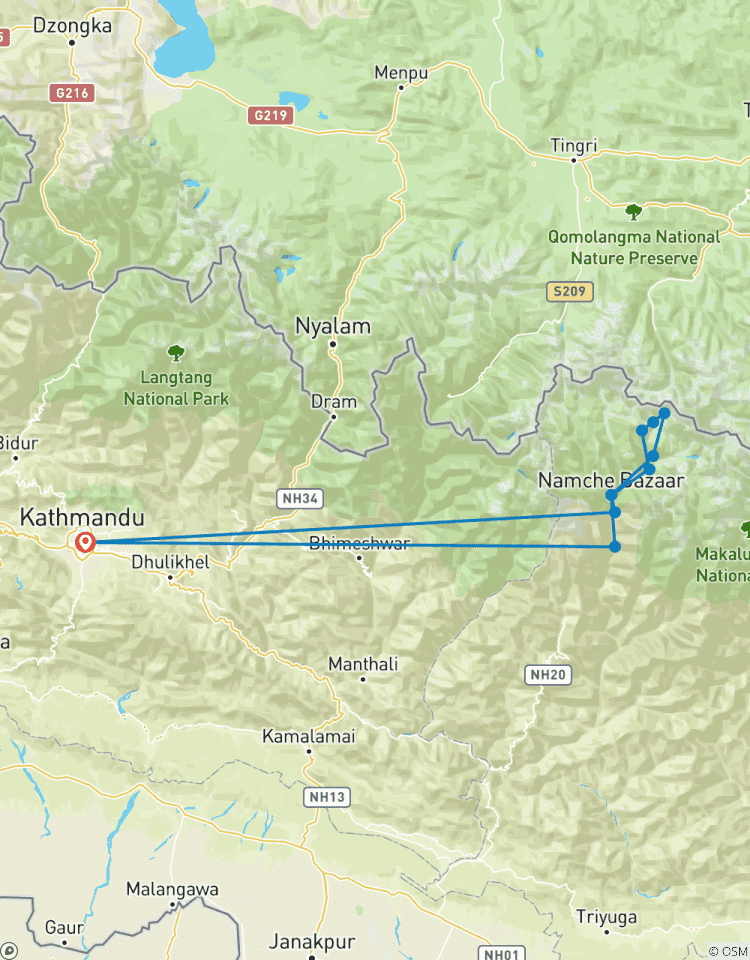 Circuito Excursión de 14 días al campamento base del Everest