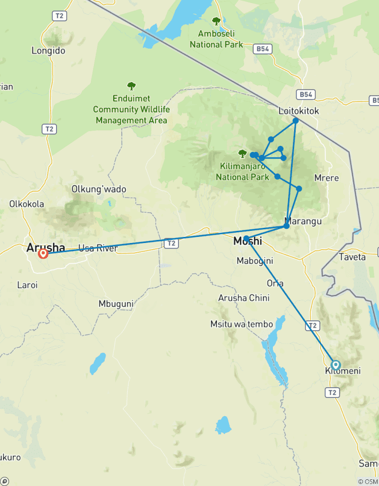 Bezwingen Sie den Kilimandscharo igung: 7 Tage Trek über die malerische Rongai- Rundreise