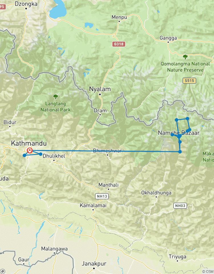 Trek des trois cols de l\'Everest circuit