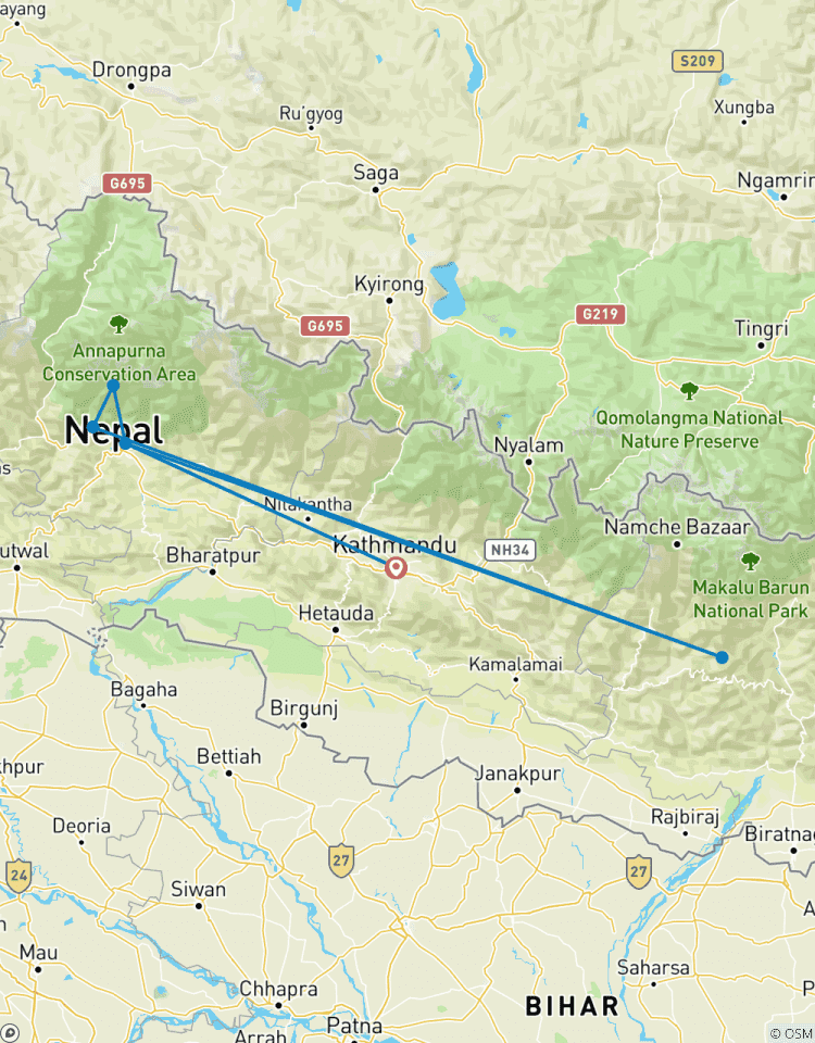 Mardi Himal Trekking Tour mit Blick auf Fishtail Valley Rundreise