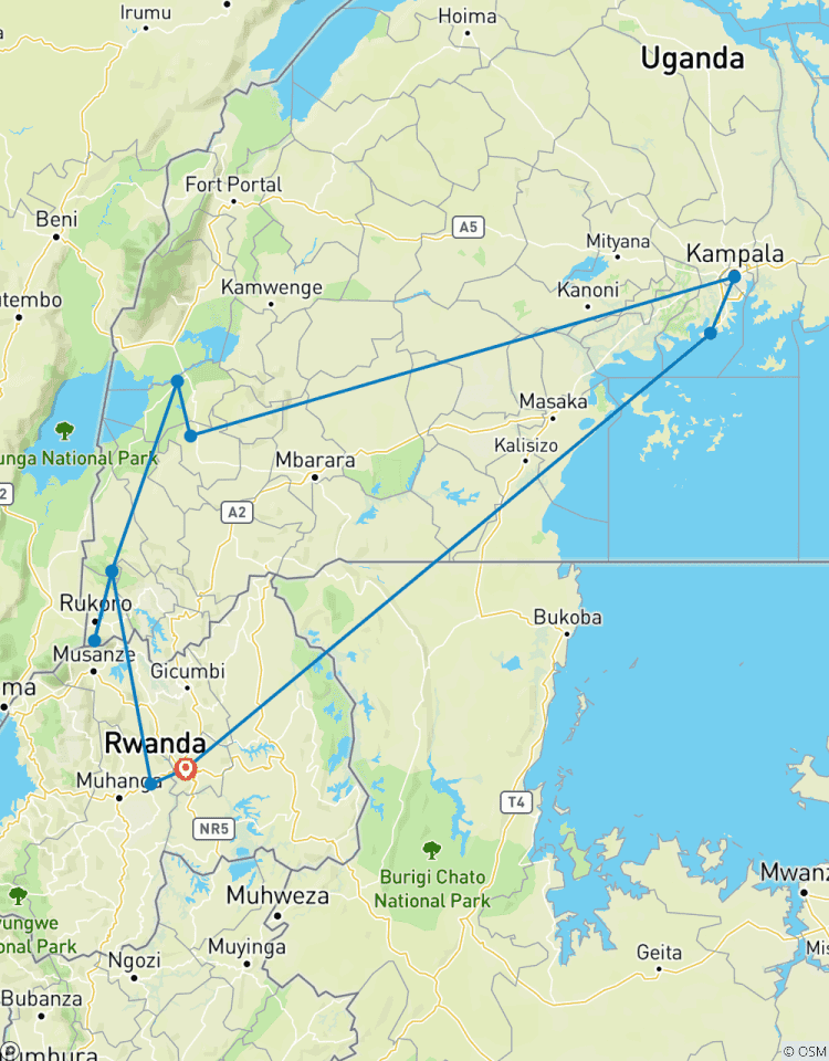 Circuito Excursión de 4 días a gorilas, vida salvaje y chimpancés en la selva de Kalinzu