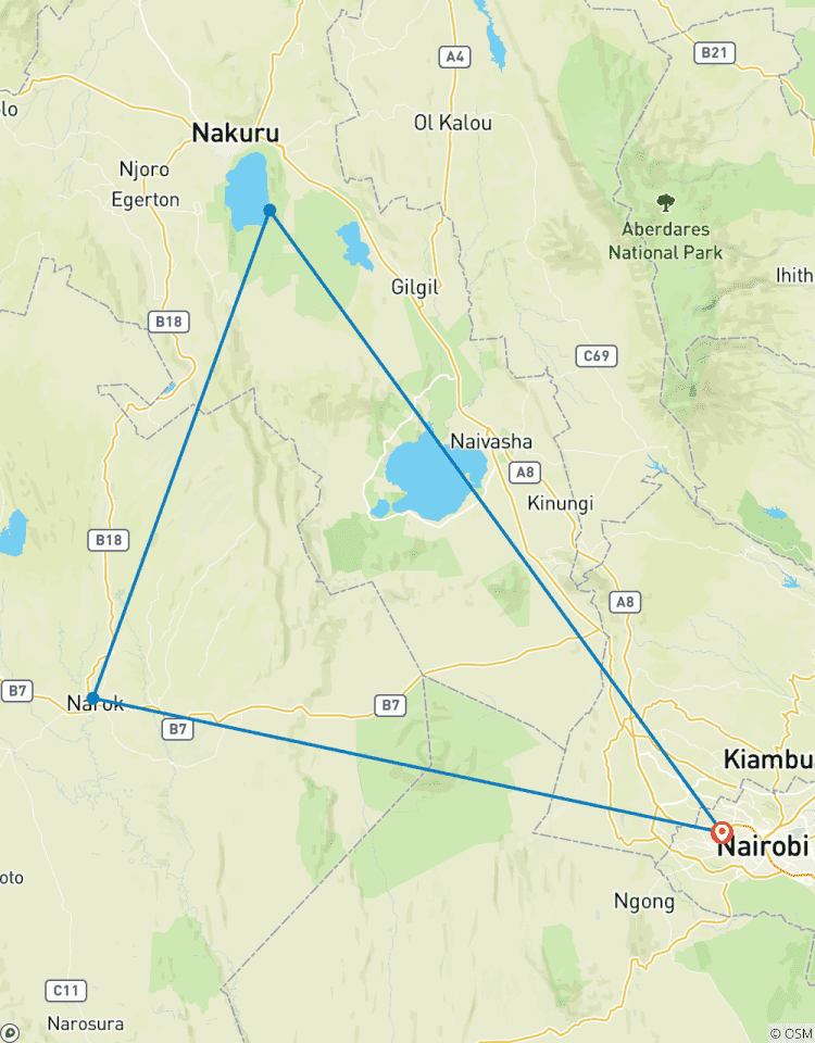 Circuito Safari de 4 días por el Masai Mara y el Lago Nakuru
