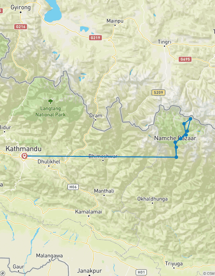 Circuito Excursionismo en corto al campamento base del Everest 10 días