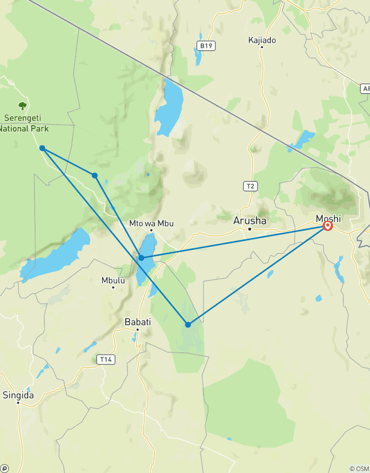 Manyara, Serengeti, Ngorongoro & Tarangire Safari - 5 Days Tour