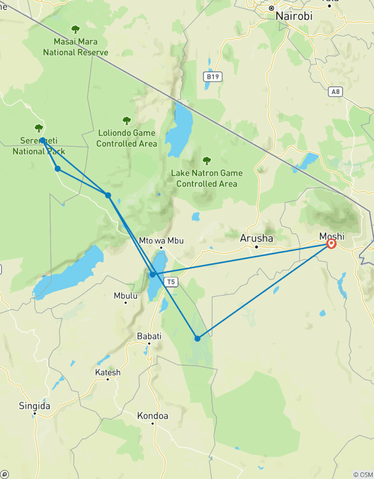 Manyara, Tarangire, Serengeti & Ngorongoro Safari - 6 Days Tour