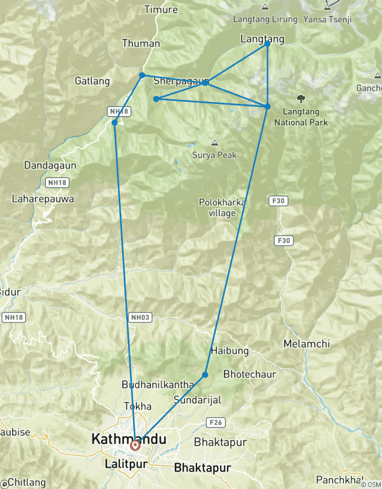 Circuito Excursionismo por el circuito de Langtang