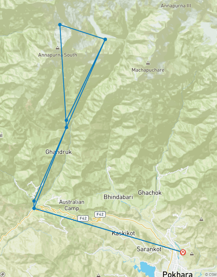 Circuito Excursión corta al campamento base del Annapurna