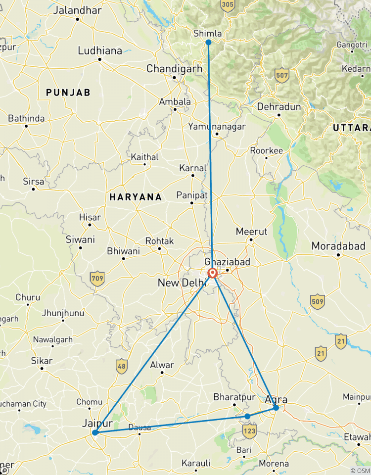 Circuito 10 días 9 noches triángulo de oro con Shimla