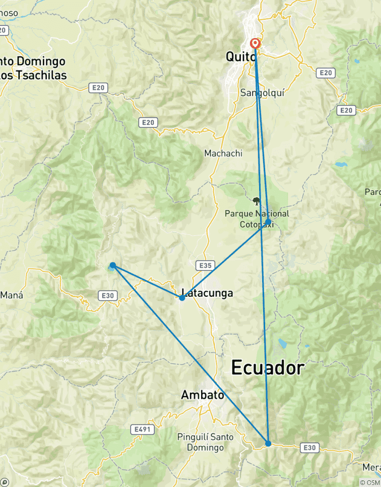 Circuito Circuito privado de aventura de 3 días al volcán Cotopaxi, Laguna Quilotoa y Baños