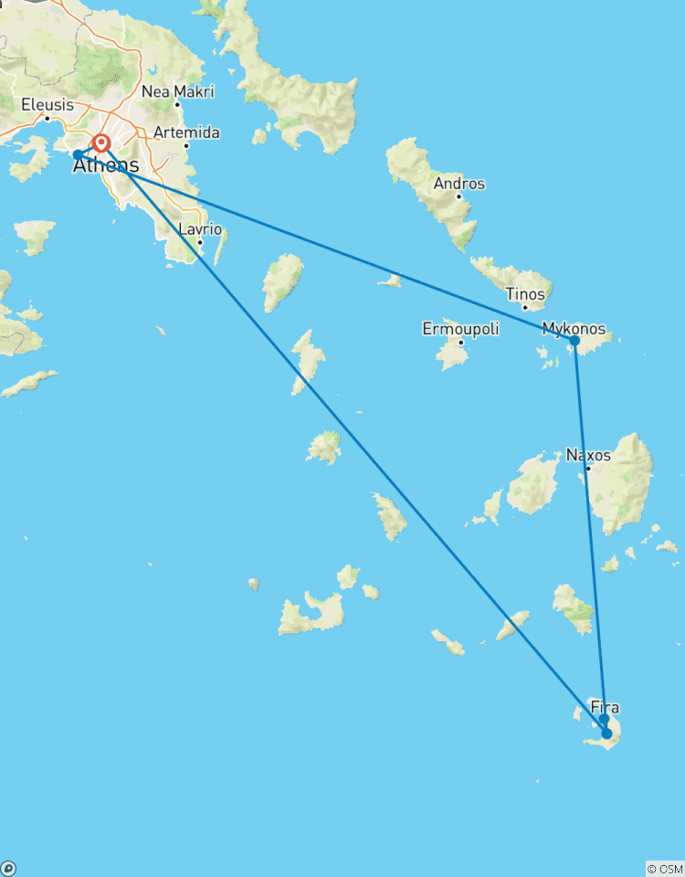 Athènes, Santorin et Mykonos avec 3 visites guidées | Semi-privé | 10 jours circuit