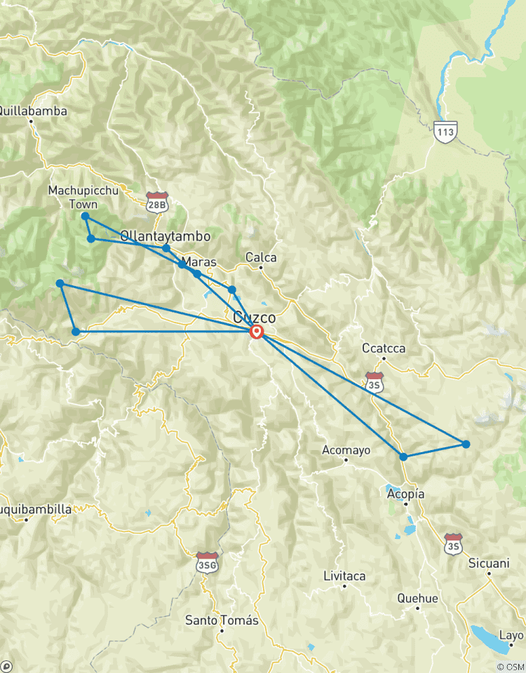 6 jours d\'aventure : Cusco, Machu Picchu, le lac Humantay et la montagne Arc-en-ciel circuit