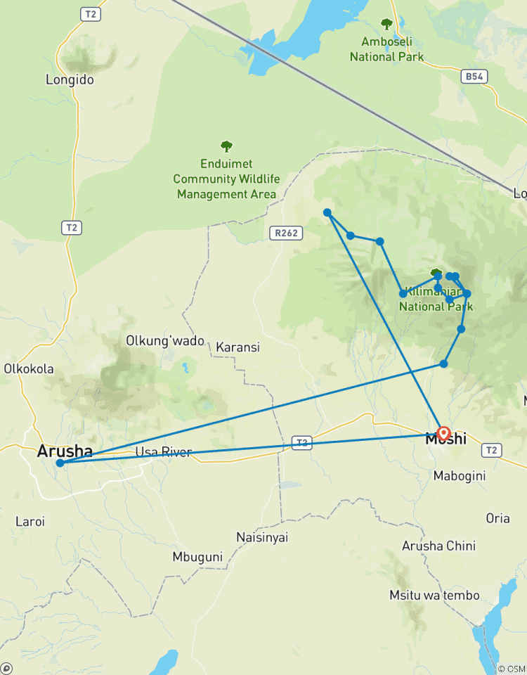 Lemosho Route (with Crater) - 8 Days Tour