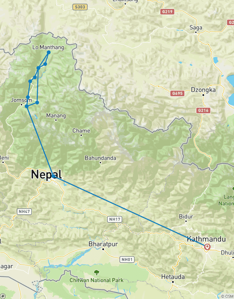 Trek dans le Haut Mustang circuit