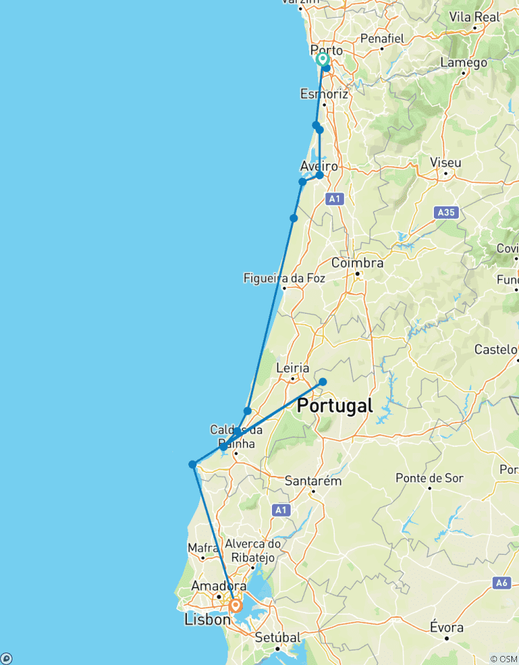 Circuito En bicicleta por Portugal desde Oporto a Lisboa