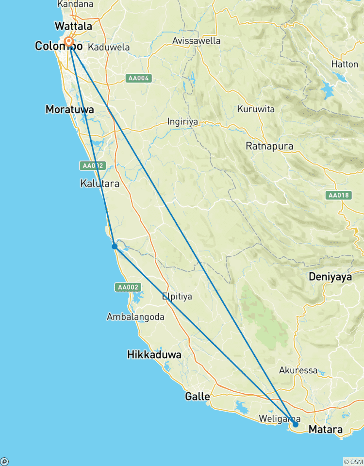 Südliche Strände von Sri Lanka - 5 Tage Rundreise