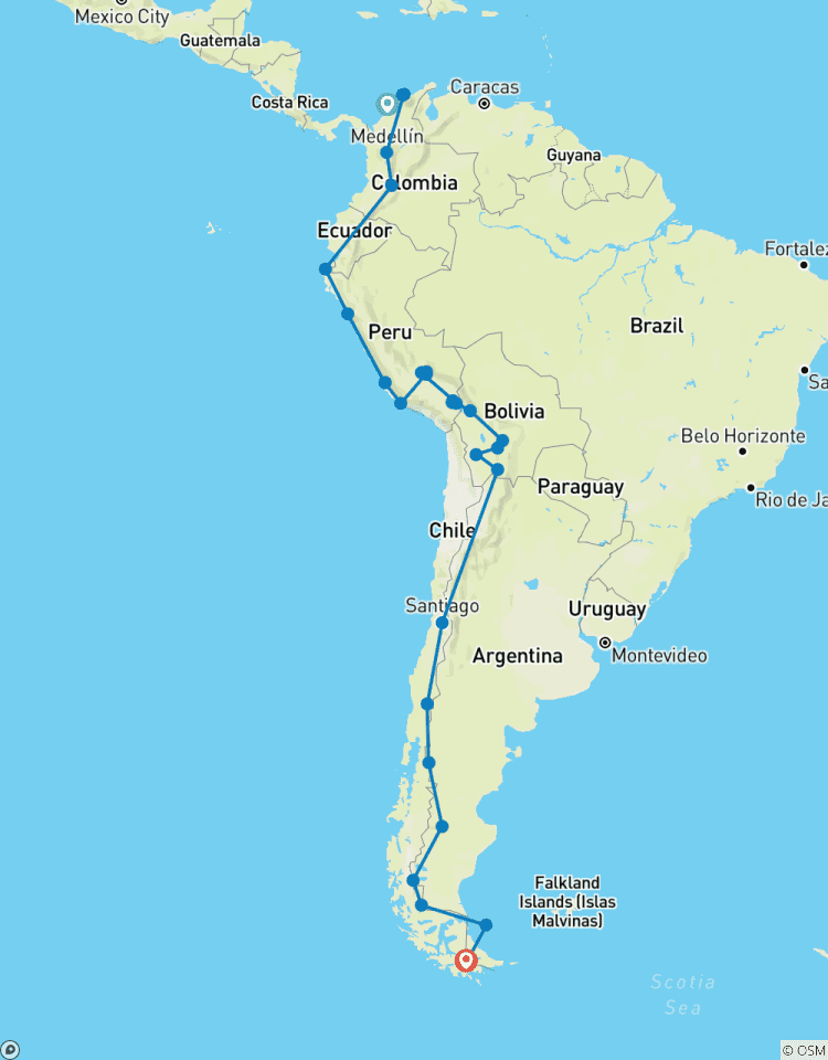 Von Cartagea nach Ushuaia Tip To Tail 100 Tage Rundreise