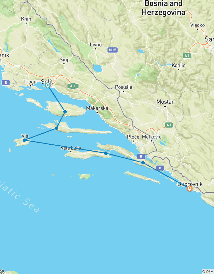 Trans Croatie Sud à VTT - Bike Dalmatian Islands circuit