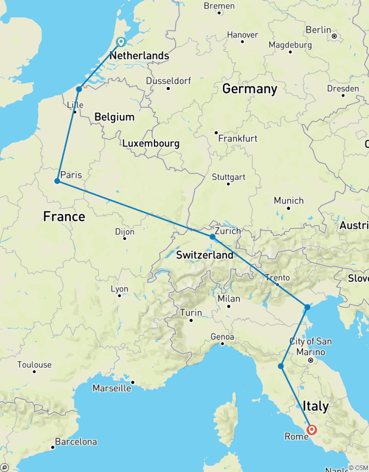 Flucht vor den europäischen Highlights 12 Tage Rundreise