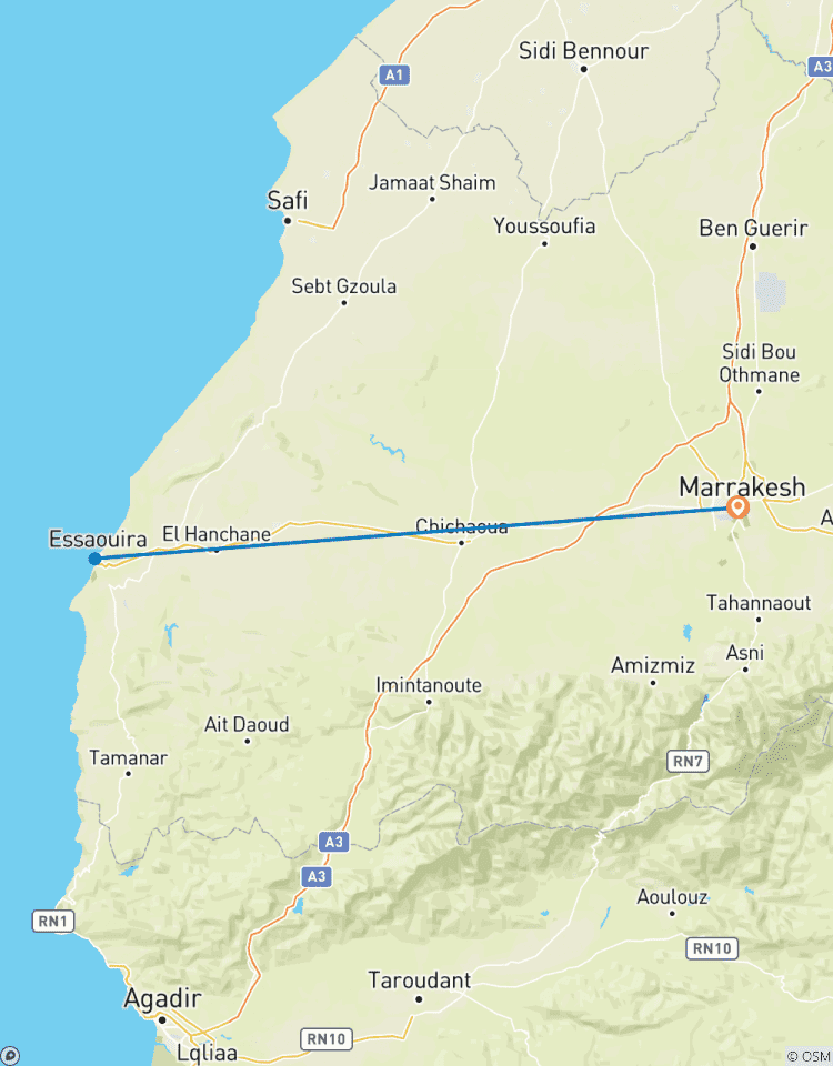 Excursion d\'une journée de Marrakech à Essaouira circuit