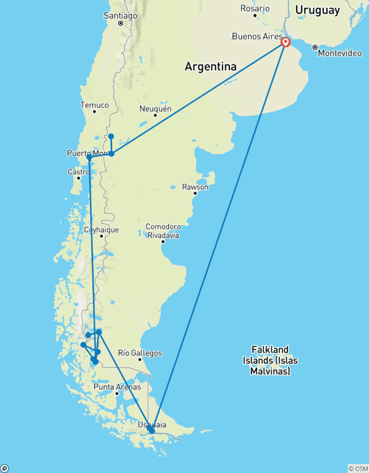 Circuito Explorando la Patagonia, Argentina y Chile