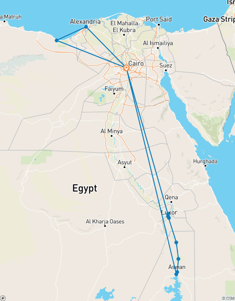 12 jours - Le Caire, Alexandrie et croisière sur le Nil en avion (y compris Kom Ombo) (visite du musée GEM) circuit