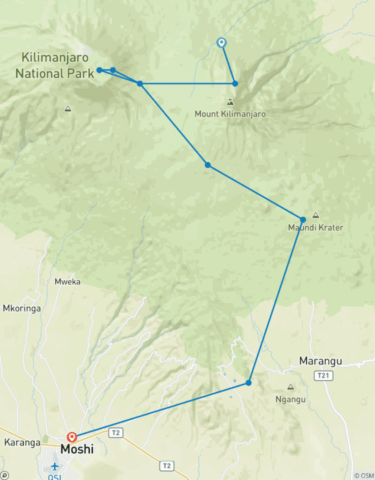 Circuito Kilimanjaro escalada ruta Rongai 7 días