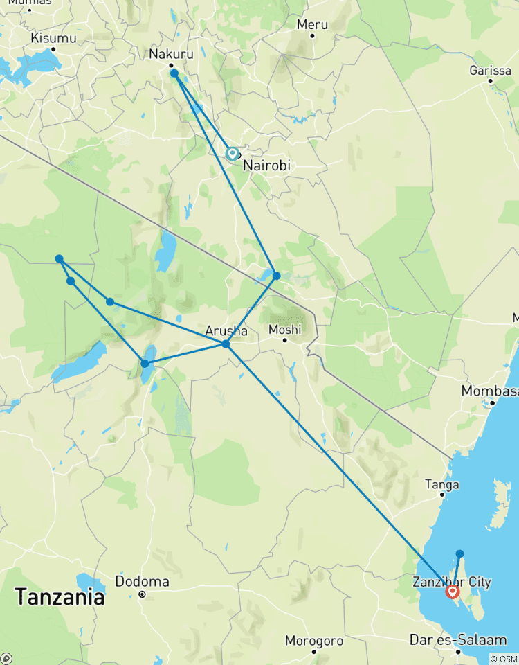 Circuito Kenia Tanzania y Zanzíbar safari + playa