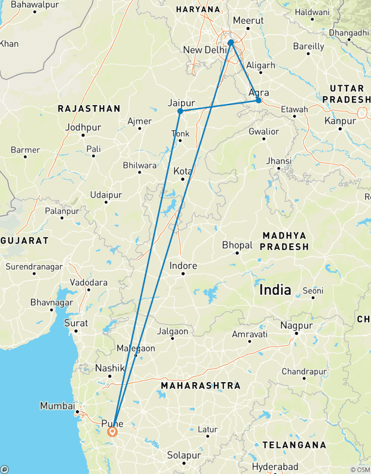 Private 3-Day Golden Triangle Trip from Pune: Taj Mahal Sunrise, Luxury Hotels, Flights, and Skip-the-Line Tickets Tour