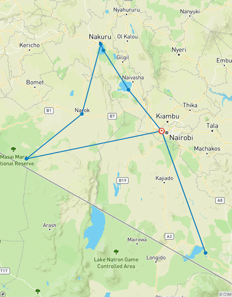 7-tägige Amboseli, Naivasha, Nakuru und Mara Safari von Nairobi aus Rundreise