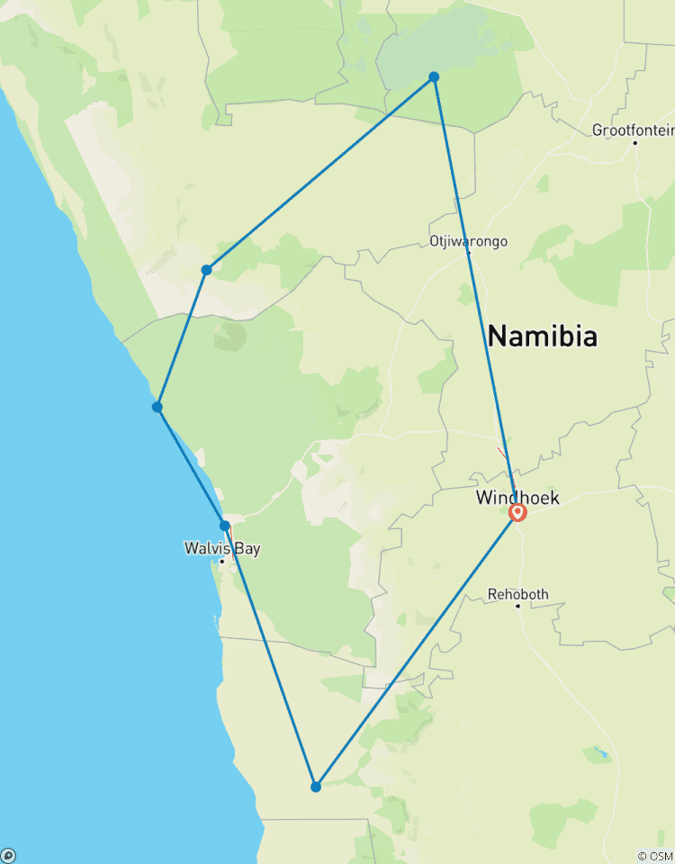 8-Day Sossusvlei, Swakop, Twyfelfontein & Etosha (Lodging) Tour