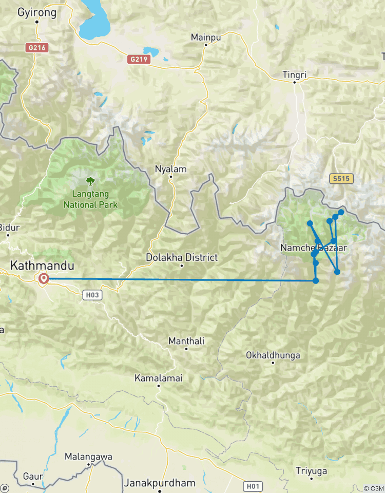 Circuito 15 días ruta campamento base del Everest - paso de Cho - la - Gokyo