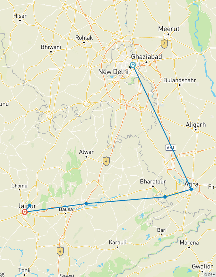 Eine exklusive private Luxusreise zum Goldenen Dreieck (ab Bangalore mit Flügen): Taj Mahal und Jaipur in 4 Tage Rundreise
