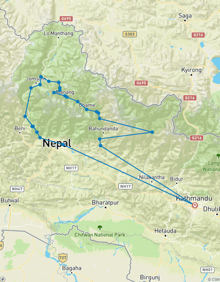 Circuito Excursionismo de 15 días por el circuito del Annapurna