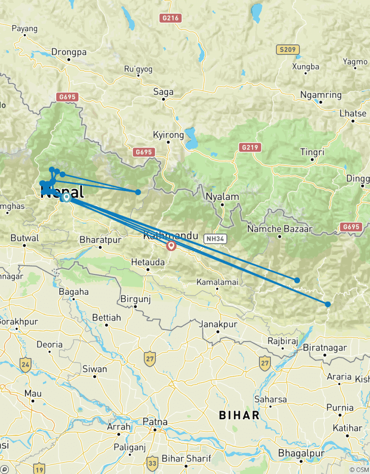 Circuito Ruta de 12 días por el campamento base del Annapurna