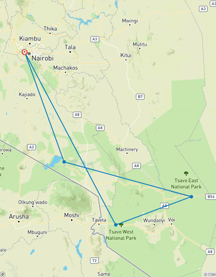 Circuito Safari costero de 5 días por Amboseli, Tsavo Este y Tsavo oeste