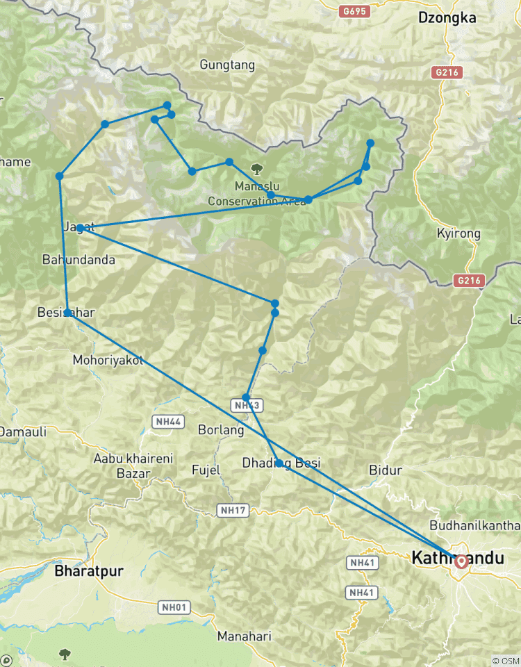 Circuito 19 días ruta Manaslu - valle del Tsum